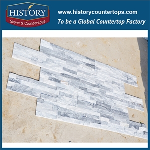 Light Grey Wall Covering, Garden and Park, Courtyard Exposed Wall Cladding Marble Culture Stone