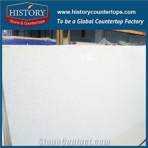 Manufacturer Engineered Galaxy White Quartz Stone Composite Slabs Tiles Flooring Walling