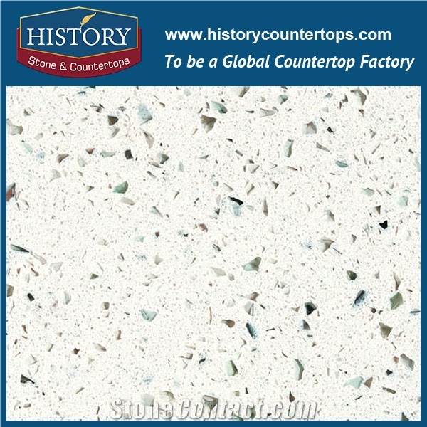 Manufacturer Engineered Galaxy White Quartz Stone Composite Slabs Tiles Flooring Walling