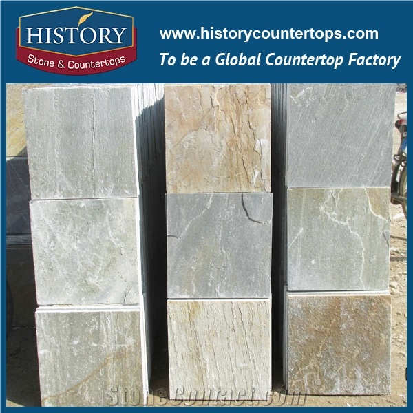 Natural Split Wood Color Finish Surface Slate Stone Tiles Making Machine Flooring, Restaurant Fireproof Wall Tiles, Alley Pavers