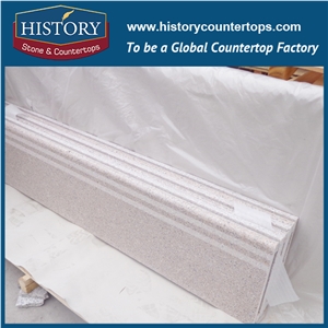 Natural Stone Hg030 G681 Beige Cream Factory Supply Cultured Style Integrated Veneer for Apartment Solid Bathroom Vanity Tops,Custom Top
