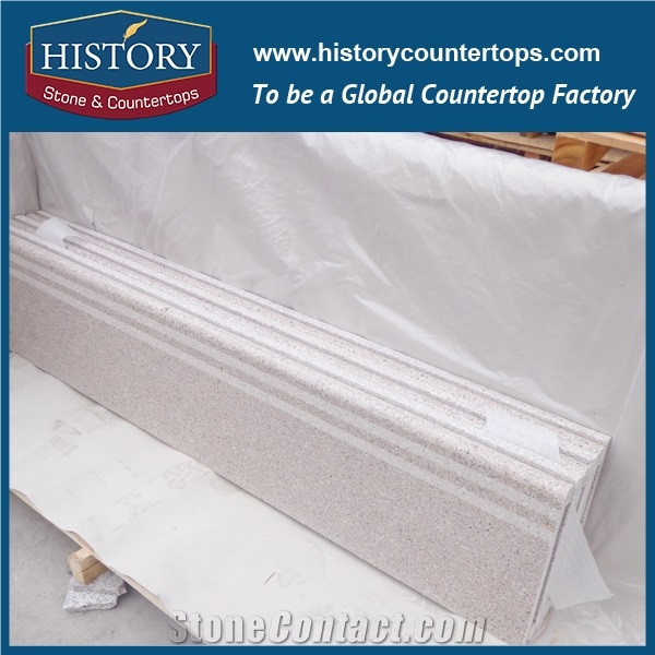 Natural Stone Hg030 G681 Beige Cream Factory Supply Cultured Style Integrated Veneer for Apartment Solid Bathroom Vanity Tops,Custom Top