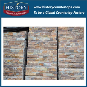 Natural Surface Rusty Slate Culture Stone for Multi-Style Exterior Wall Covering, Corner Panels