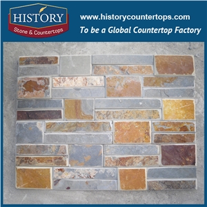 Natural Surface Rusty Slate Culture Stone for Multi-Style Exterior Wall Covering, Corner Panels