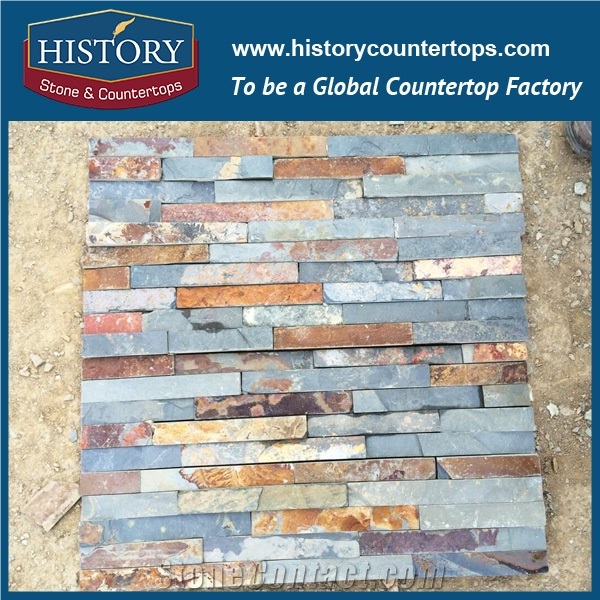 Natural Surface Rusty Slate Culture Stone for Multi-Style Exterior Wall Covering, Corner Panels