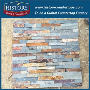 Natural Surface Rusty Slate Culture Stone for Multi-Style Exterior Wall Covering, Corner Panels