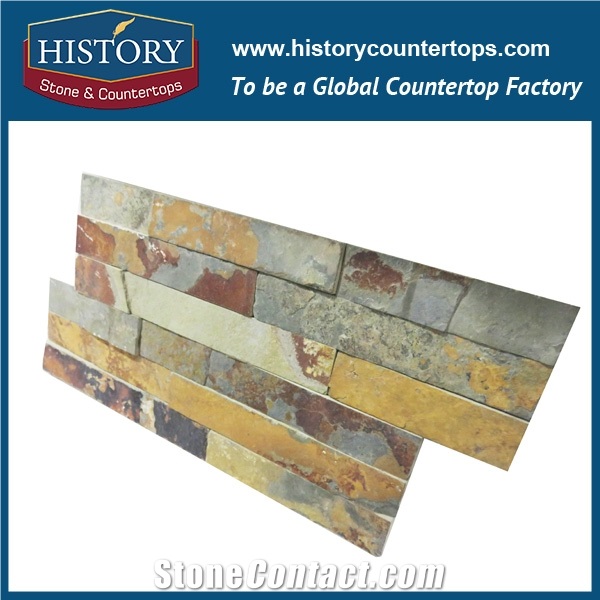 Natural Surface Rusty Slate Culture Stone for Multi-Style Exterior Wall Covering, Corner Panels