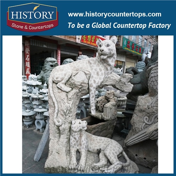 New Design Natural Granite Yellow Color Hand-Carved Tigers Statue Cheap Price,Life Size Garden Stone Arts Animal Sculptures
