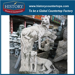 New Design Natural Granite Yellow Color Hand-Carved Tigers Statue Cheap Price,Life Size Garden Stone Arts Animal Sculptures