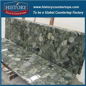 Pepple Green Granite Slabs and Tiles Good for Polishing Kitchen Countertops, Solid Surface Bathroom Vanity Tops, Wall and Floor Covering for Sale