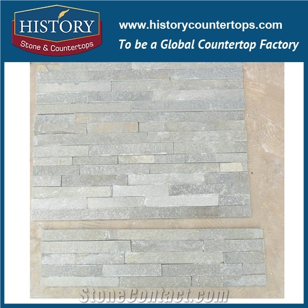 Polished Surface Light Green Slate Culture Stone for Interlocking Indoor & Outdoor Wall Covering, Corner Panels