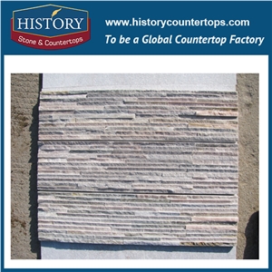Pure Pink Eco-Friendly Natural Split Stacked Interior and Exterior Wall Clading Slate Culture Stone 60x15cm