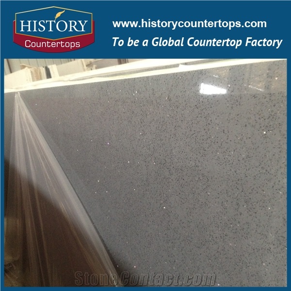 Quartz Motar Grey Slabs& Tiles for Solid Surface, Polished Quartz Suitable for Kitchen Countertop, Bathroom Vanity Tops, Wall&Floor Covering