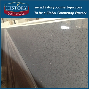 Quartz Motar Grey Slabs& Tiles for Solid Surface, Polished Quartz Suitable for Kitchen Countertop, Bathroom Vanity Tops, Wall&Floor Covering