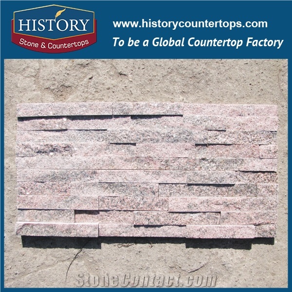 Rough Quartzite Polished Stacked Pure Pink Interior Wall Cladding, Wall Décor New Design Cheap Building Construction Culture Stone