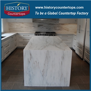 Royal White Marble Countertops, China White Color Kitchen Polishing Worktops, Bar Tops, Island Tops for Sale