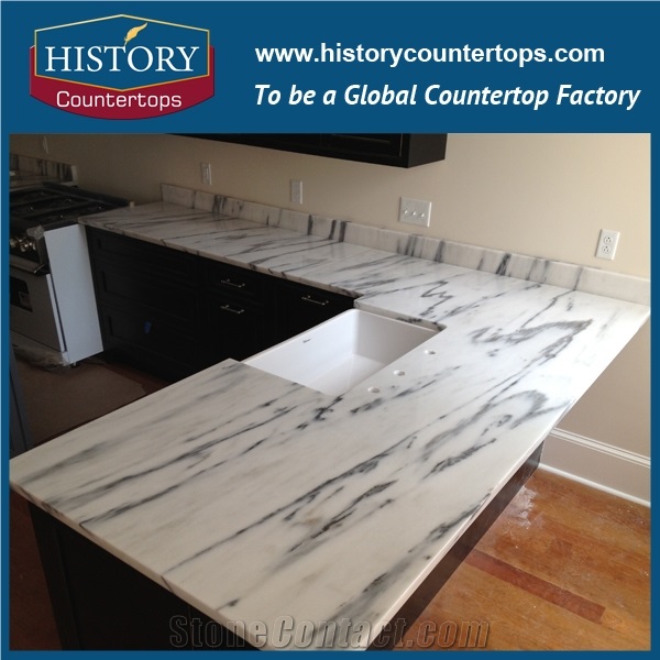 Royal White Marble Countertops, China White Color Kitchen Polishing Worktops, Bar Tops, Island Tops for Sale