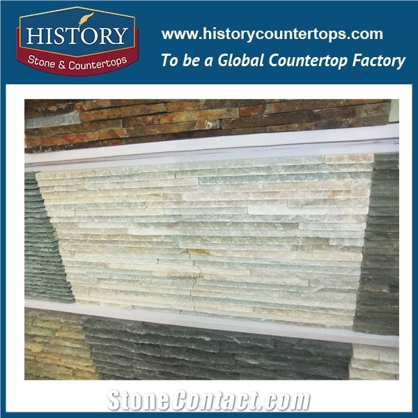 Stacked Nature Split Slate Cultural Stone for Interlocking Interior and Exterior Wall Cladding, Wall Décor, Corner Panels