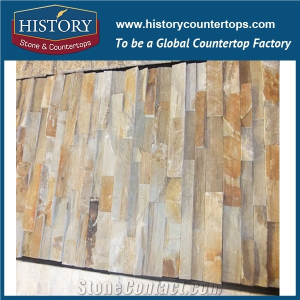 Stacked Nature Split Slate Cultural Stone for Interlocking Interior and Exterior Wall Cladding, Wall Décor, Corner Panels
