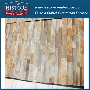 Stacked Nature Split Slate Cultural Stone for Interlocking Interior and Exterior Wall Cladding, Wall Décor, Corner Panels