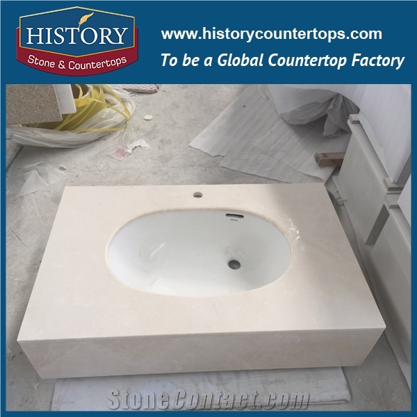 Turkey White Magnolia Marble Countertops, Polishing Bathroom Countertops, Vanity Tops for Solid Surface, Cut-To-Size for Sale