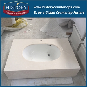 Turkey White Magnolia Marble Countertops, Polishing Bathroom Countertops, Vanity Tops for Solid Surface, Cut-To-Size for Sale