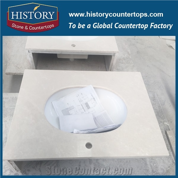 Turkey White Magnolia Marble Countertops, Polishing Bathroom Countertops, Vanity Tops for Solid Surface, Cut-To-Size for Sale
