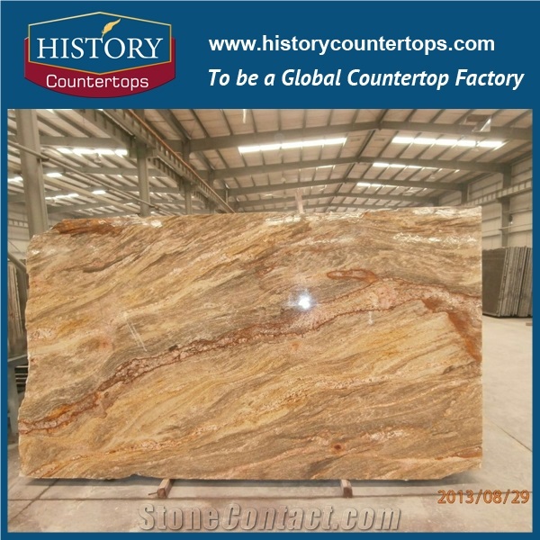 Turky Marble Gold Imperial Slabs& Tiles for Kitchen Countertops ,Bathroom Vanity Tops, Wall and Floor Decoration