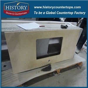 Wholesale China Building Hmj015 Galala Beige Stone Flat Eased Marble Natural Integrated Marble French Style Vanity for Countertop, Bathroom Vanity Tops,Vanity Suite & Shower Panel