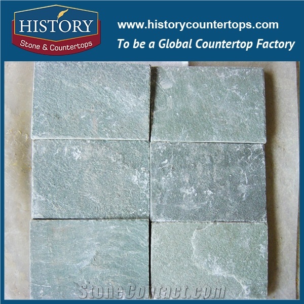Wholesale Green Random Pattern Rough Slate Tiles for Outdoor Decorative Wall Cladding, Polished Floor Paving, Villa Tiles