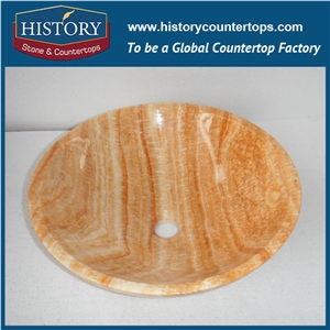 Wooden Yellow Marble Stone Sink Chinese Hot Selling Western Modern Stylish Bathroom Kitchen Handwashing Bowls, Indoor Used Basin