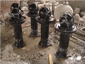 Black Stone Ball Fountains / Marble Fountain , Garden Fountains,Exterior Fountains, Fountain Sphere Balls