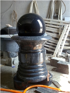Black Stone Ball Fountains / Marble Fountain , Garden Fountains,Exterior Fountains, Fountain Sphere Balls