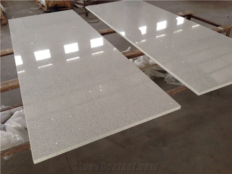 Is002 White Mirror Quartz Countertop / Kitchen Desk Tops,Kitchen Island Tops, Kitchen Bar Top,Kitchen Worktops