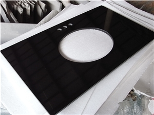 Mongolian Black / China Polished Granite ,Bathroom Vanity Tops