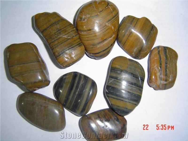 Striped Pebbles / Multicolor River Stone ,Mixed Pebble Stone, Polished Pebbles,Pebble Pattern, Pebble Walkway