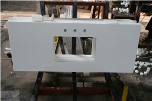 White Artificial Stone Vanity Tops / China Polished Quartz ,Bathroom Countertops,Bathroom Vanity Tops,Custom Vanity Tops