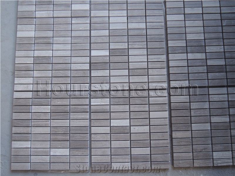 China Coffee Wood Wall Mosaic Stone Tiles, Wall Covering, Interior & Exotic Decorate Stone