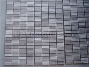 China Coffee Wood Wall Mosaic Stone Tiles, Wall Covering, Interior & Exotic Decorate Stone