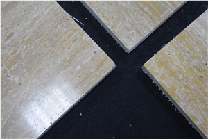 Polished Vein Cut Wooden Yellow Marble Slabs Flooring