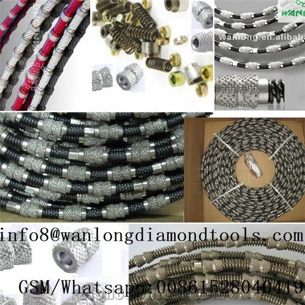 Diamond Wire Saw Using Wanlong Diamond Wire Saw for Stone Quarrying is Environment-Friendly, Which Produces High Economic and Social Benefits.Wanlong Quarry Wires Were Connected by Long Lasting, Black