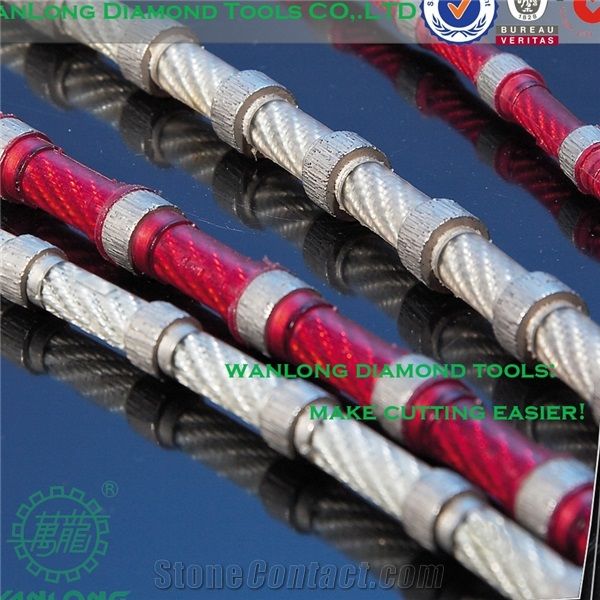 Diamond Wire Saw Using Wanlong Diamond Wire Saw for Stone Quarrying is Environment-Friendly, Which Produces High Economic and Social Benefits.Wanlong Quarry Wires Were Connected by Long Lasting, Black