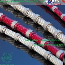 Diamond Wire Saw Using Wanlong Diamond Wire Saw for Stone Quarrying is Environment-Friendly, Which Produces High Economic and Social Benefits.Wanlong Quarry Wires Were Connected by Long Lasting, Black