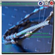 Diamond Wire Saw Using Wanlong Diamond Wire Saw for Stone Quarrying is Environment-Friendly, Which Produces High Economic and Social Benefits.Wanlong Quarry Wires Were Connected by Long Lasting, Black