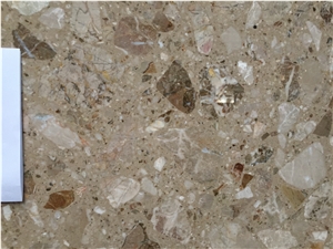 Compressed Stone Oman Beige Artificial Marble Solid Surface Polished Slab for Tile Wall Cladding Panel Countertop Kitchen Bathroom