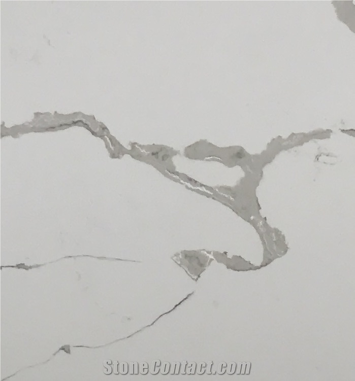 Engineered/Artificial Quartz Stone Calacatta Orose Marble Look Solid Surface Polished Slab for Flooring Tile Wall Panel Countertop Vanity
