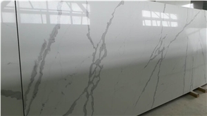 Engineered/Artificial Quartz Stone Elizabeth Marble Look Solid Surface Polished Slab for Tile Wall Panel Countertop Kitchen Bathroom Vanity