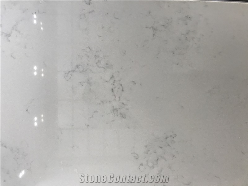 Engineered/Artificial Quartz Stone Monte Bianco Marble Look Solid Surface Polished Slab for Flooring Tile Wall Panel