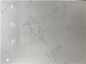 Engineered/Artificial Quartz Stone Monte Bianco Marble Look Solid Surface Polished Slab for Flooring Tile Wall Panel