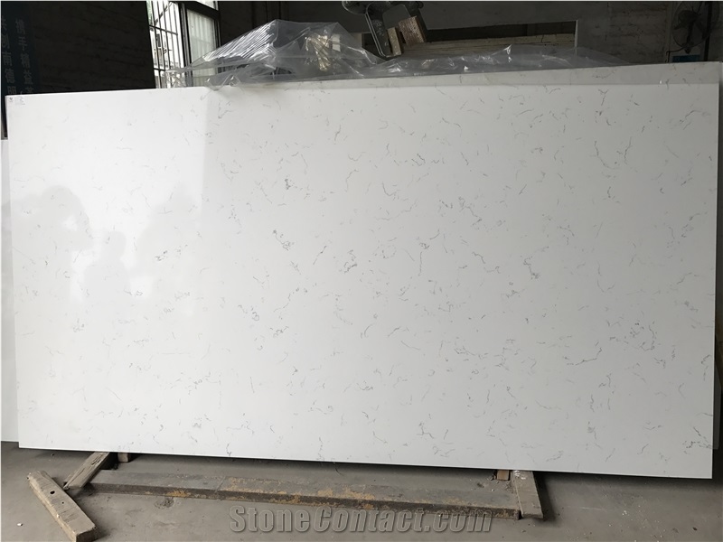 Engineered/Artificial Quartz Stone Papercut Marble Look Solid Surface Polished Slab for Tile Wall Panel Mosaic for Interior Decoration